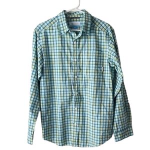 Columbia Button Down Blue/Green/Yellow Check Shirt Size S